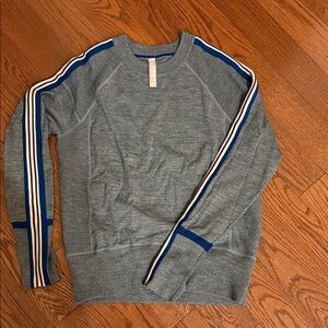 Athleta Women's Gray Sweater with Stripe Accents